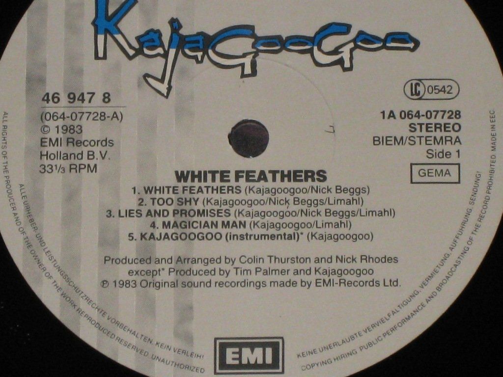 Vinyles: LP - KAJAGOOGOO - WHITE FEATHERS – D'occasion à Steckborn par Quo7 1