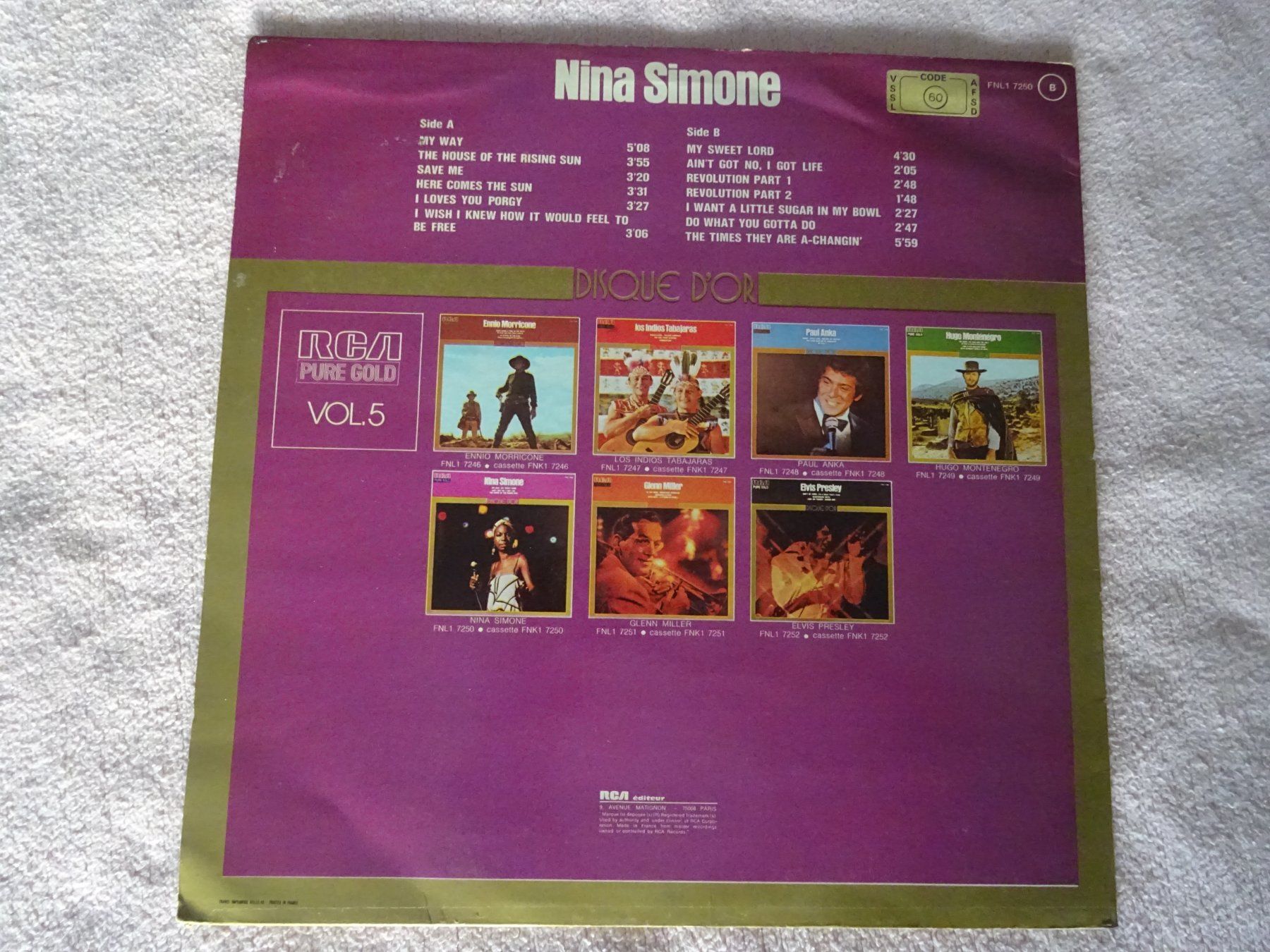 Dischi in vinile: NINA SIMONE ** DISQUE D'OR ** NEUWERTIG – Usato da Luzern venduto da xrayspex99 2
