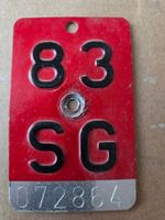Velonummer SG 83 plaque Velo