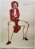 Erotica: Zeichnung Filzstift, unleserlich signiert, um 1980