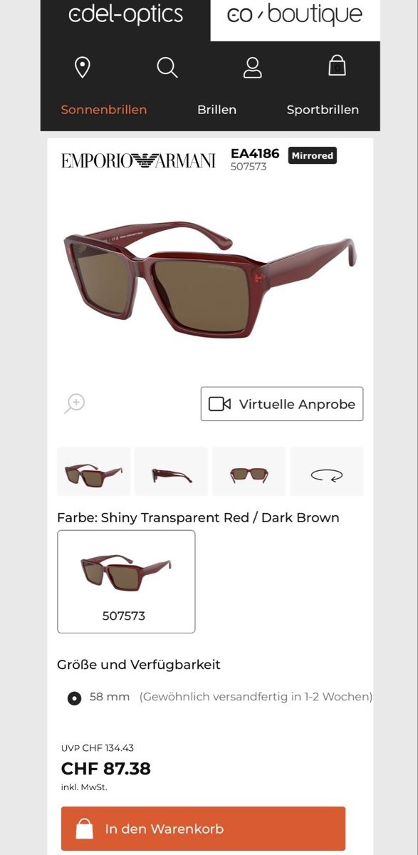 Armani Occhiali & Lenti: Emporio Armani EA4186 Sonnenbrille  – Usato da Schwende venduto da weesli 8