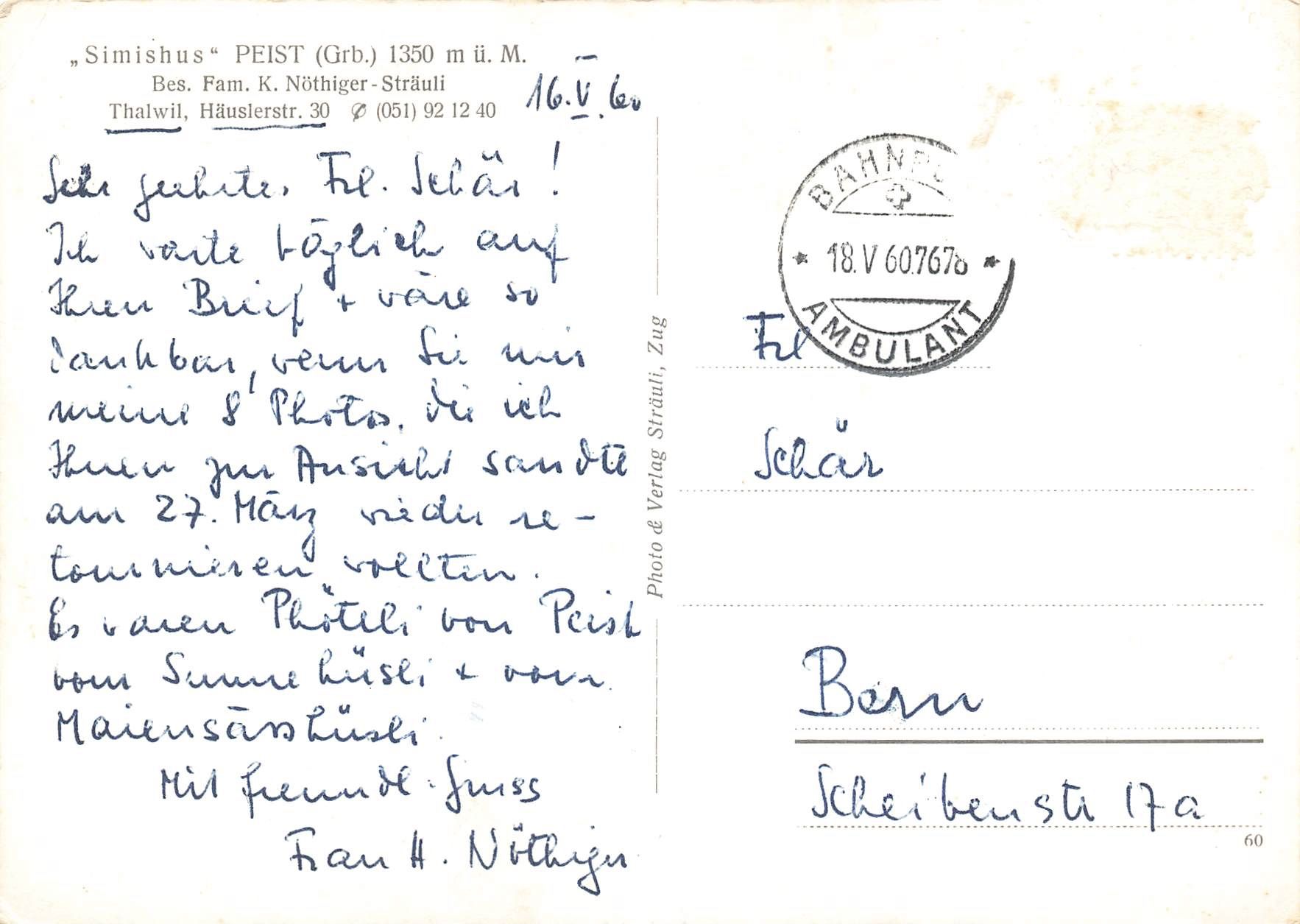 Cartes postales: Simishus peist thalwil – D'occasion à Biasca par Blenio71 1
