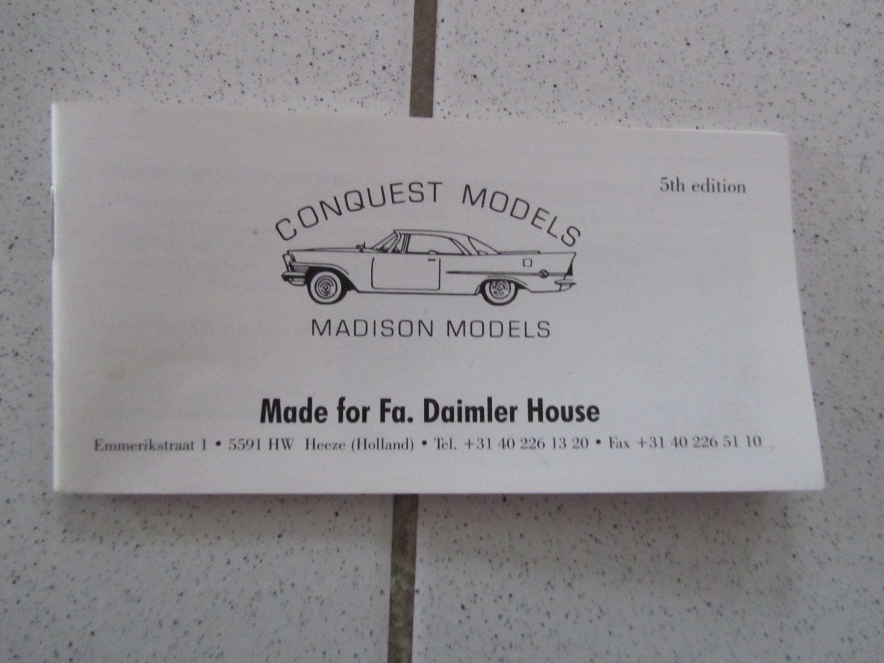 Documenti: Conquest Models / Madison Models Automodell-Katalog 1996 – Usato da Weiningen ZH venduto da dietsch57