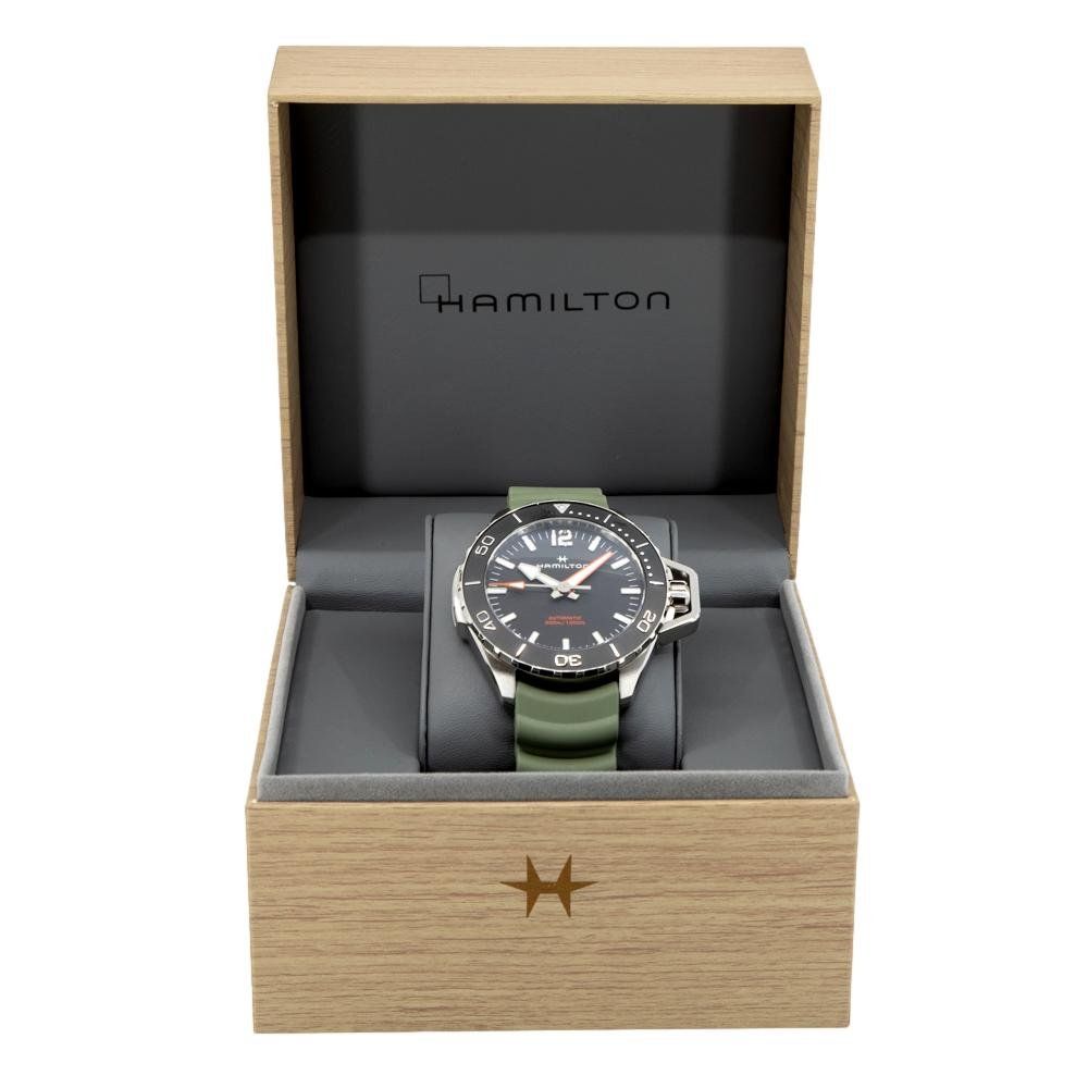 Hamilton Orologi: Hamilton Men's H77825331 Khaki Navy Frogman Auto – Nuovo e nell'imballaggio originale da Schindellegi venduto da harveystore 6