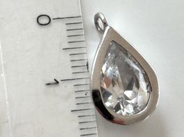 Silber 925 Anhänger mit weissen Stein