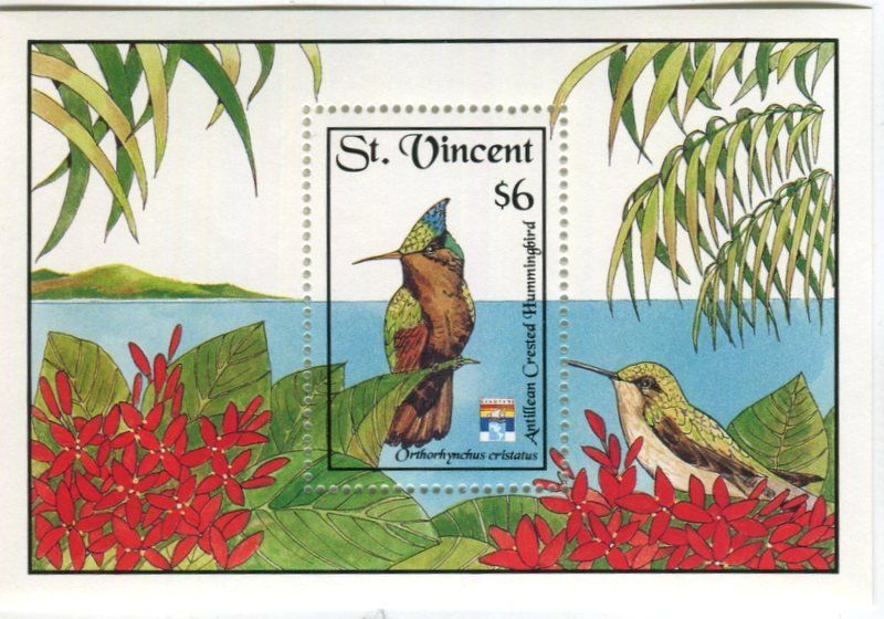 Tutti i francobolli: Block "Kolibri". St. Vincent – Nuovo e nell'imballaggio originale da Basel venduto da Butsch5
