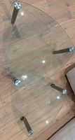 Glas-Couchtisch Wohnzimmer Tisch mit Metallbeinen (2 Ebenen)