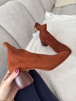 Bershka Rust Heeled Ankle Boots - Size 37- Autumn