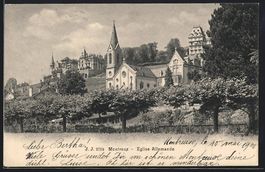 AK Montreux, Eglise Allemande, 1905