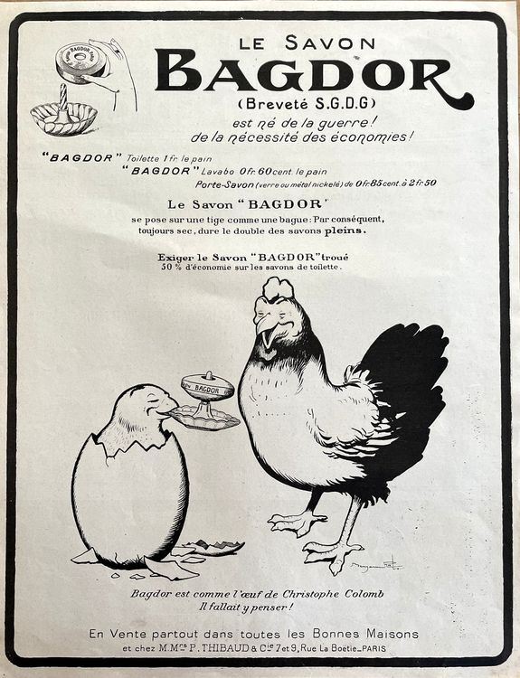 Benjamin Rabier - Savon Bagdor - Werbung / Publicité 1917 | Kaufen auf ...