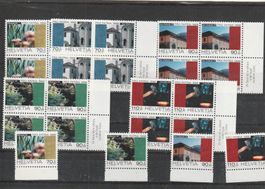 CH Frankaturware diverse Viererblöcke u Einzel Postfrisch**
