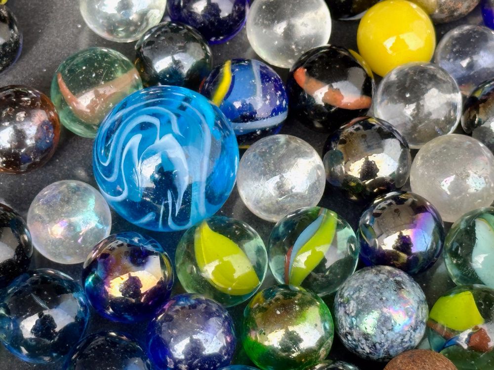 Sotiff Glasmurmeln Katzenaugen, 1,4 Cm, 1000 Stück – Bunt, Für Spiele & Deko