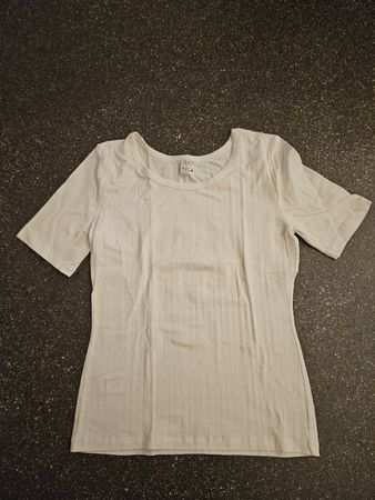 HANRO T-Shirt Weiss Grösse M Baumwolle Lycra guter Zustand