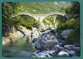 Lavertezzo, Valle Verzasca, Ponte dei Salti, 1987, gelaufen