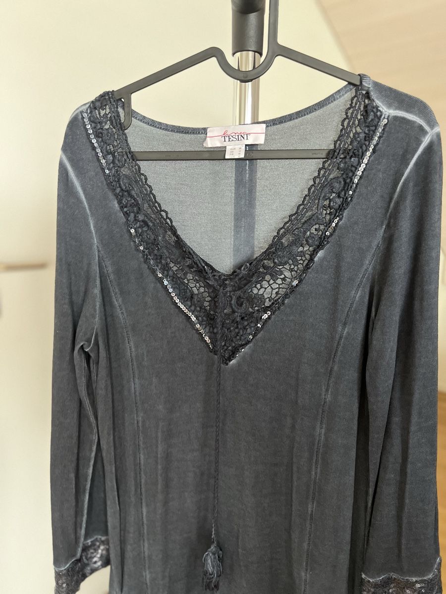 Vestiti: TESINI Kleid, Gr. 38 M / L dunkelblau – Nuovo (secondo la descrizione) da Langenthal venduto da ivet7 3