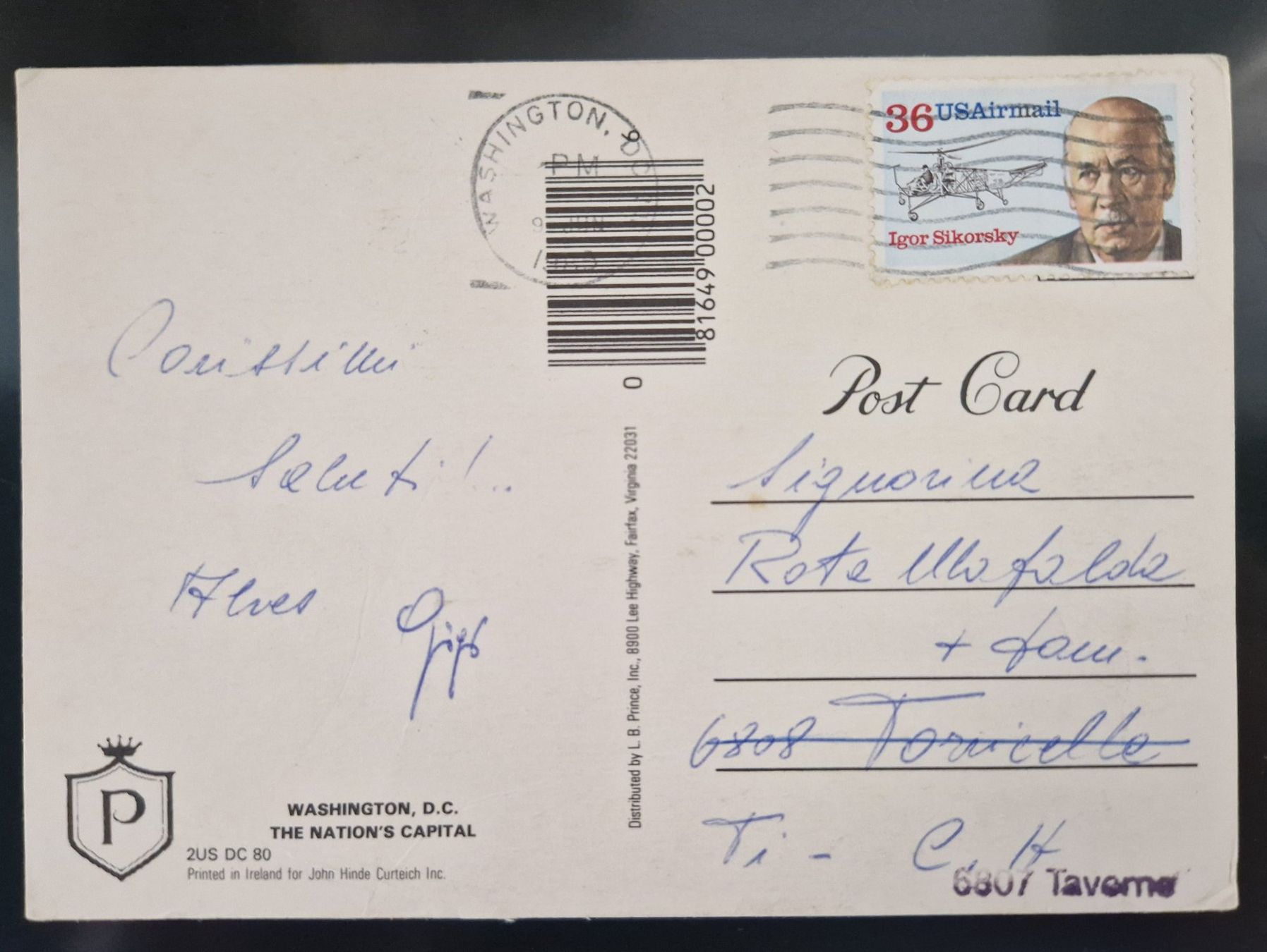 Cartoline postali: Washington, D.C. USA 1989 – Usato da Melchnau venduto da Fishel 1