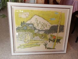 Carigiet Alois, Litho-Bild mit Originalrahmen 87 x 75 cm
