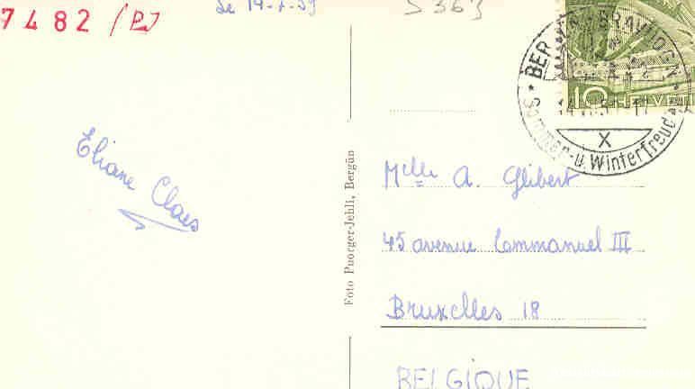 Cartoline postali: Bergün - im Albulatal + 1959 – Usato da Emmenbrücke venduto da teestube 1