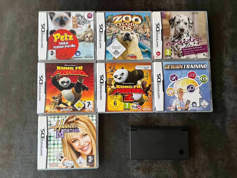 Nintendo DSi schwarz mit 7 Spielen | Kaufen auf Ricardo