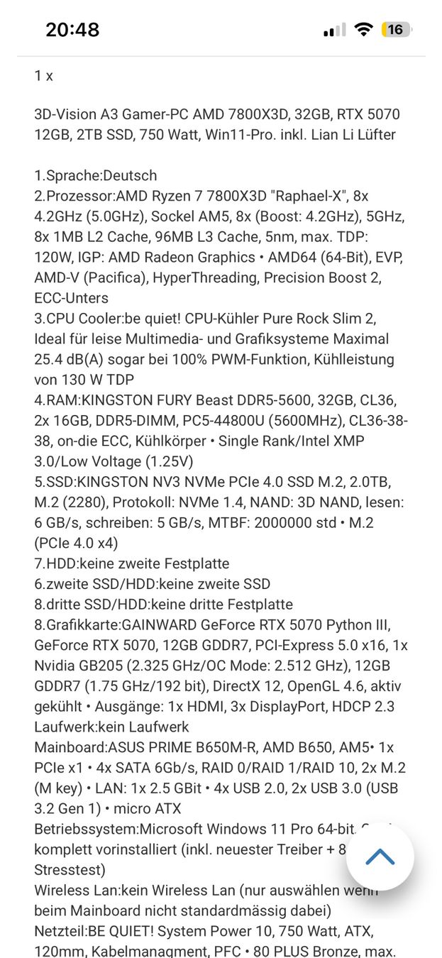 PCs: Neuwertiger Gaming PC – Neu (gemäss Beschreibung) aus Luzern von justjana 5