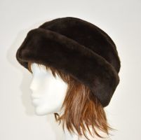 Pelz Mütze Lammfell Hut Kappe/Unisex/Finnland/braun/Gr.60 cm