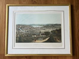 Farblithographie - Zürich von der Waid um 1875
