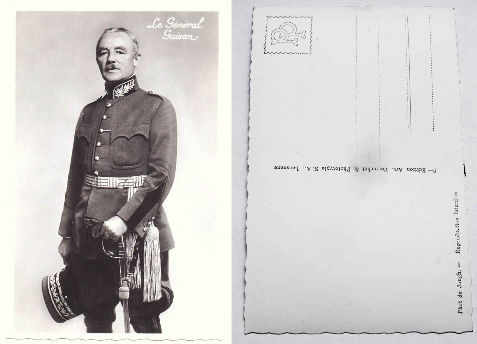 Cartoline postali: WW2 General Henri Guisan – Usato da Flamatt venduto da samowarow 2