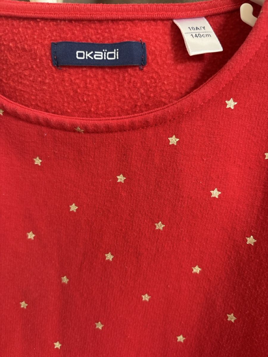 Okaidi Kleider & Röcke: Robe Okaïdi rouge étoiles dorées 10 ans – Neu (gemäss Beschreibung) aus Lonay von hau_2pyt 2