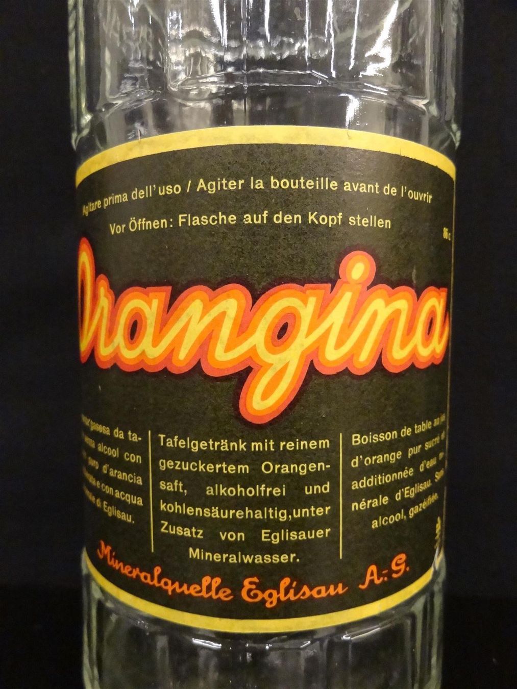 Gläser, Krüge & Flaschen: alte Flasche ORANGINA EGLISAU 1965 – Gebraucht aus Kerzers von Flaschenposten 1