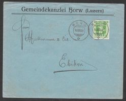 Horw Bedarfsbrief Gemeindekanklei Vollstempel 10.12.1908