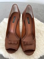 Vintage D&G Dolce & Gabbana Peeptoe Leder Pumps Gr. 38.5