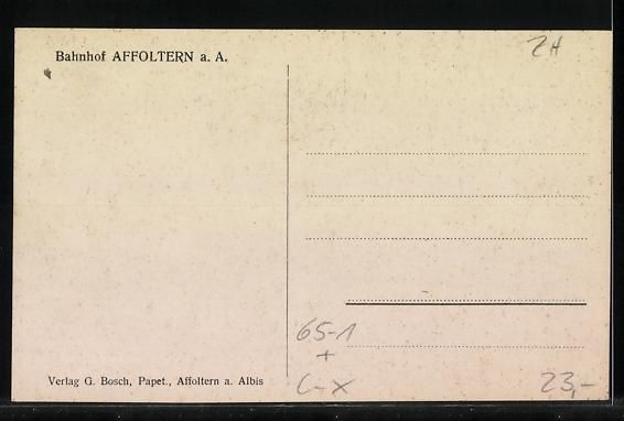 Cartes postales: Affoltern, a. A., Motiv vom Bahnhof und  – D'occasion à Berlin par bartko-reher 1