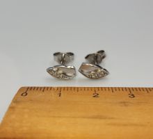 585 Weiss Gold Ohrstecker mit Steine