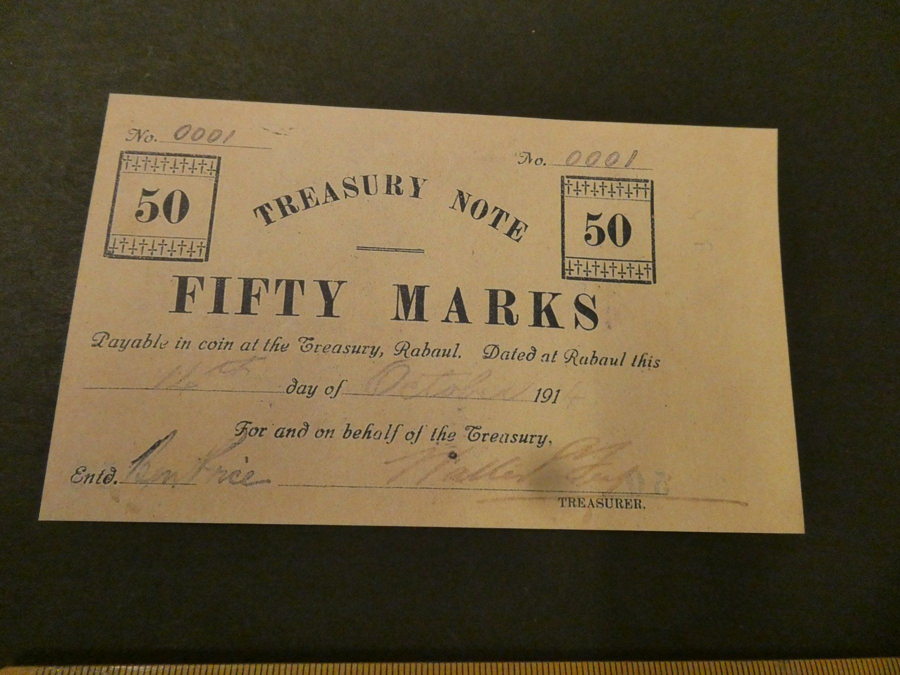Banknoten: Deutsch-Neuguinea 1914, 50 Marks - Replika – Neu (gemäss Beschreibung) aus Hinterforst von rohusri