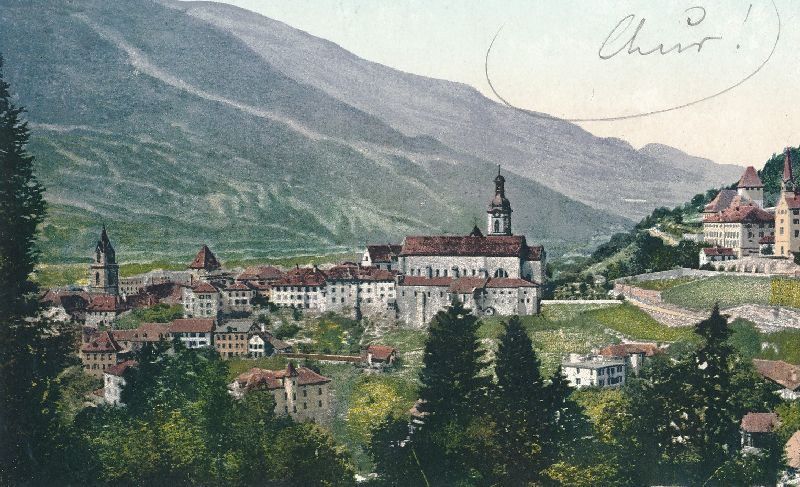 Cartoline postali: Chur - Stadt + 1908 – Usato da Emmenbrücke venduto da teestube