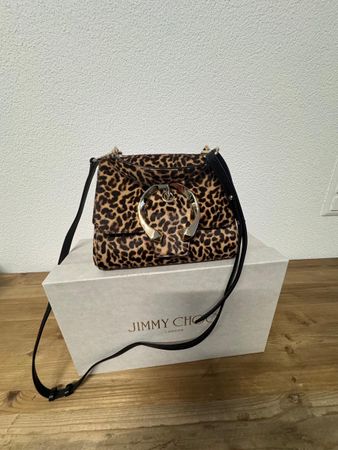 Jimmy Choo Umhängetasche mit Leopardmuster-Neu
