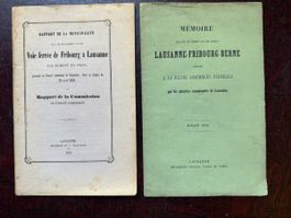 Rare Livre 1856 Chemin de Fer Lausanne Fribourg Berne