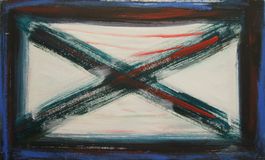 kl. Gemälde: X blau
