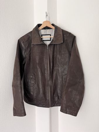 Maddison Brown Leather Jacket Size 50 