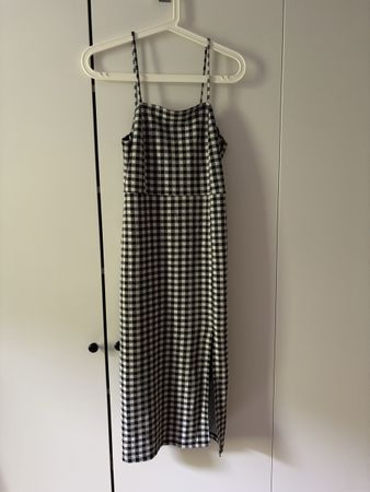 Zara Kleid Vichy weiß schwarz M