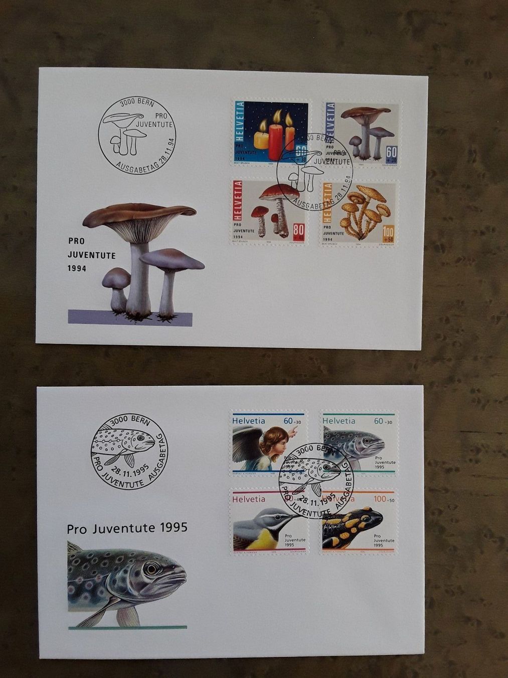 Tutti i francobolli: Pro Juventute FDC Brief 1994 / 1995 – Usato da Bazenheid venduto da derdelorean01