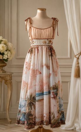 Summer Linen Blend Midi Dress
