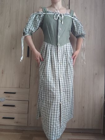 Dirndl Leinen Dress Summer Bohemian Style Size S-M