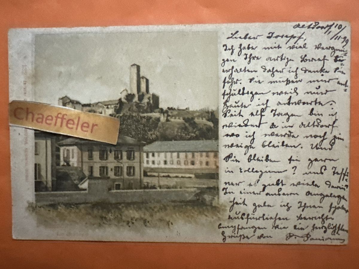 Ansichtskarten: 1899 Bellinzona Le Château  – Gebraucht aus Zürich von Chaeffeler