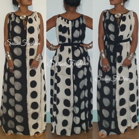 Batik shibori Sommer100%Rayon Maxikleid S-XL