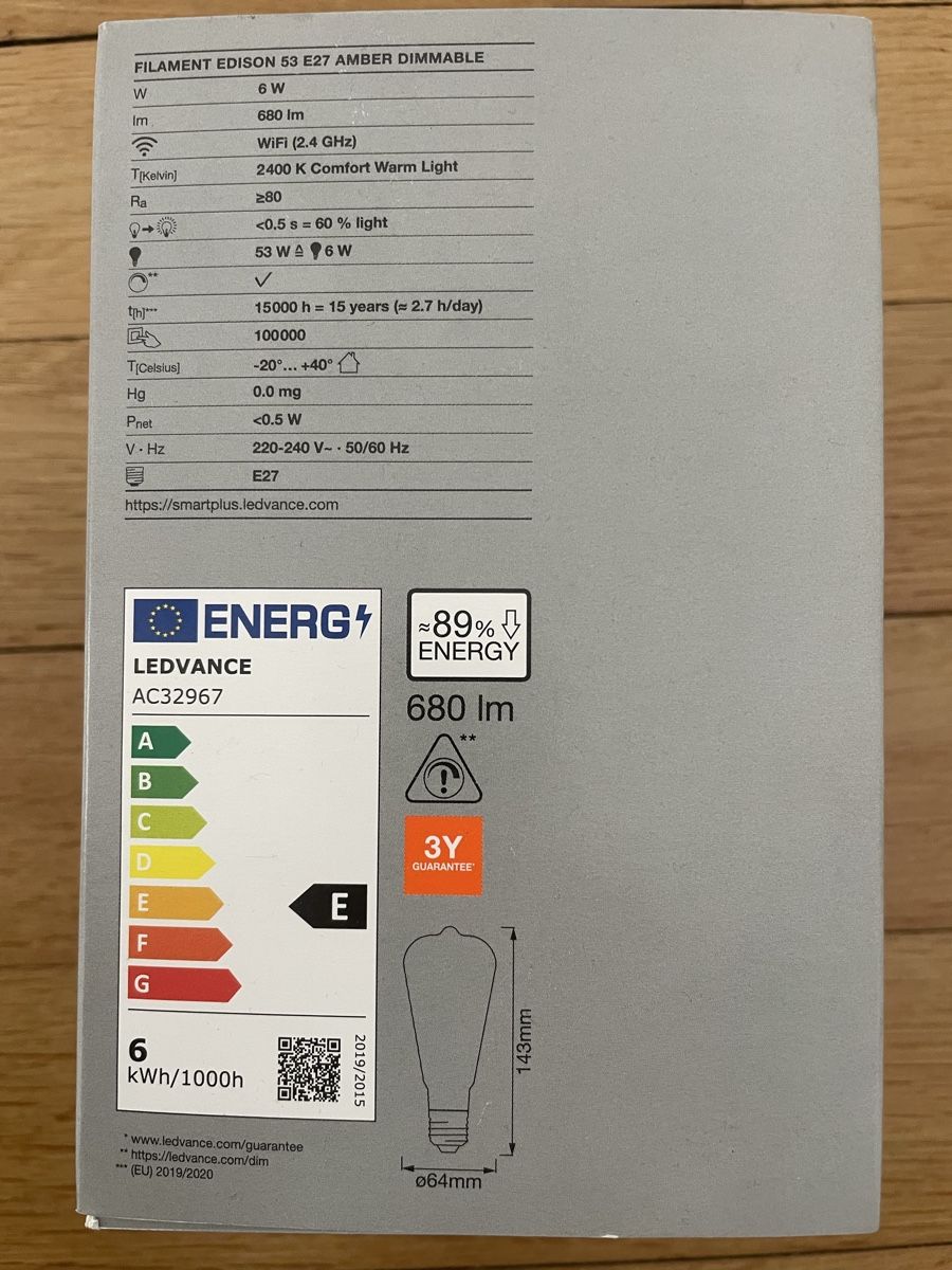 Lampade: Glühbirne E27, 6w amber dinnbar – Nuovo e nell'imballaggio originale da Zollikofen venduto da LeaMilena 1