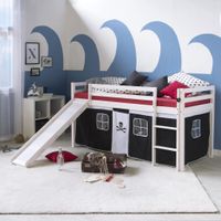 Hochbett Kinderbett Haus Jugendbett Liegeflächen: 90x200cm