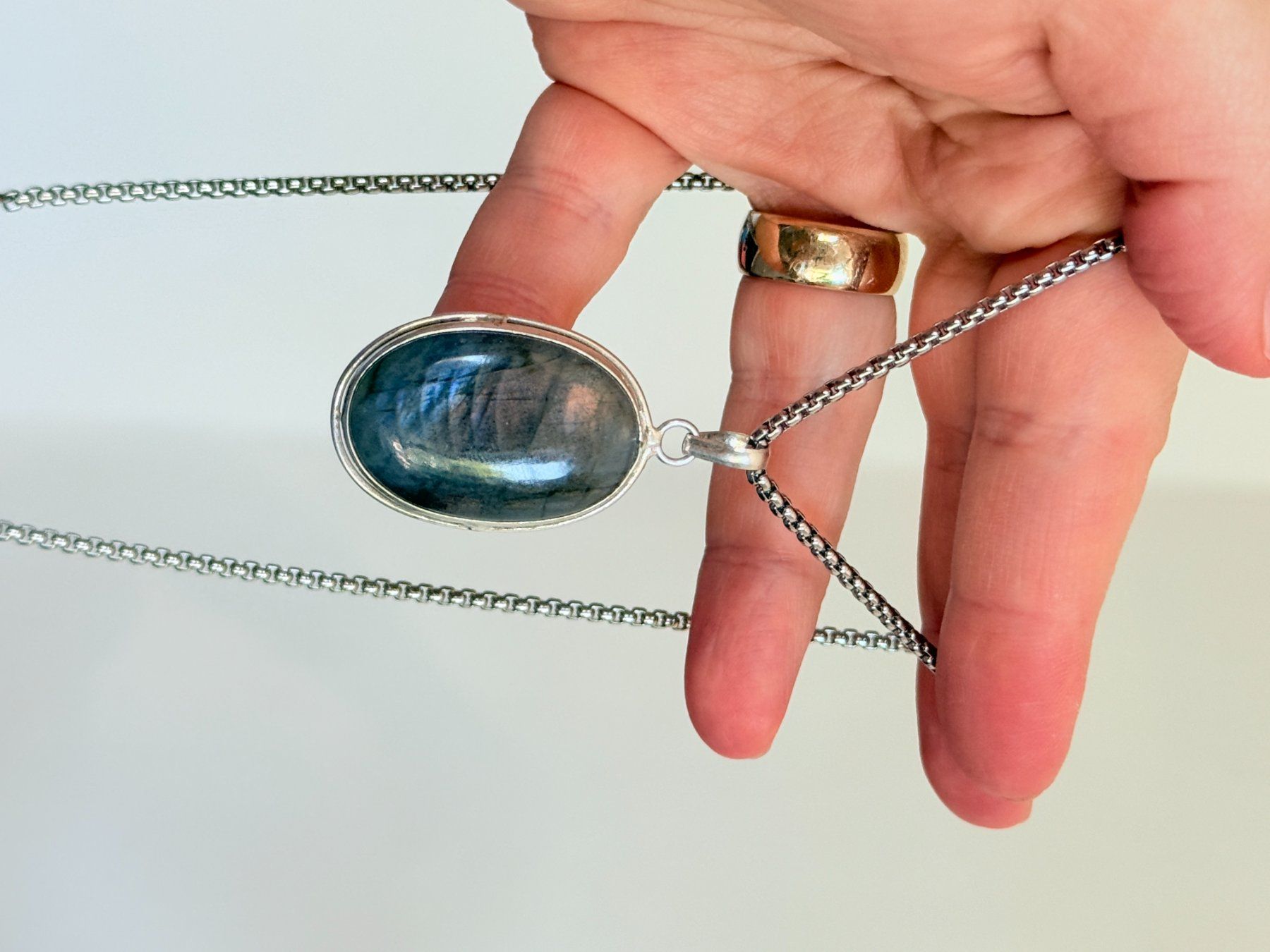 Ketten: Collier vintage avec pendentif Labradorite ✨ – Neu und originalverpackt aus Genève von AWWA 1