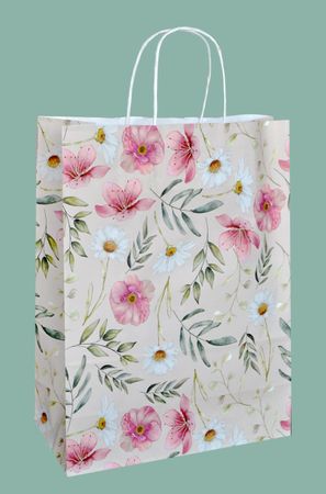 Papier-Tragtaschen 220/100 x 310 mm Blumen