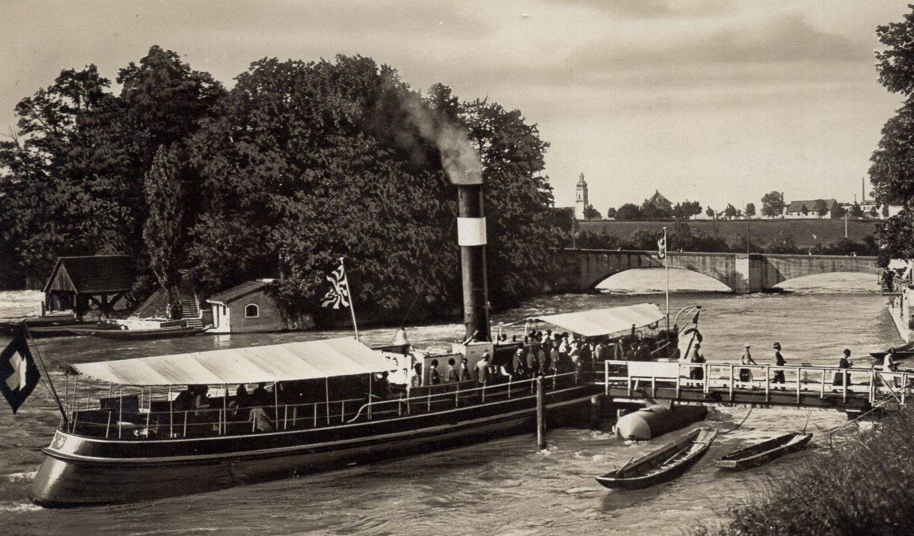 Cartoline postali: Rheinfelden, Schifflände, belebt  1930 – Usato da Aarau venduto da kufi44 1